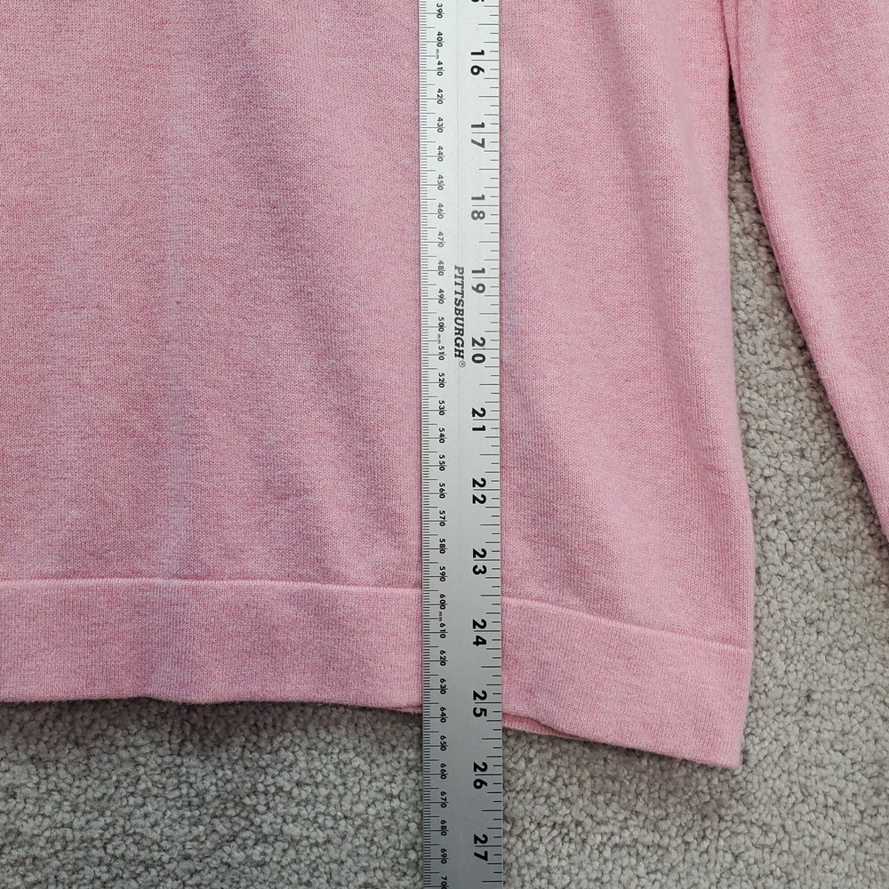 J.Crew Sweater Womens Medium Pink Cotton Long Sleeve Ruffle Neck Keyhole Back - Picture 8 of 10
